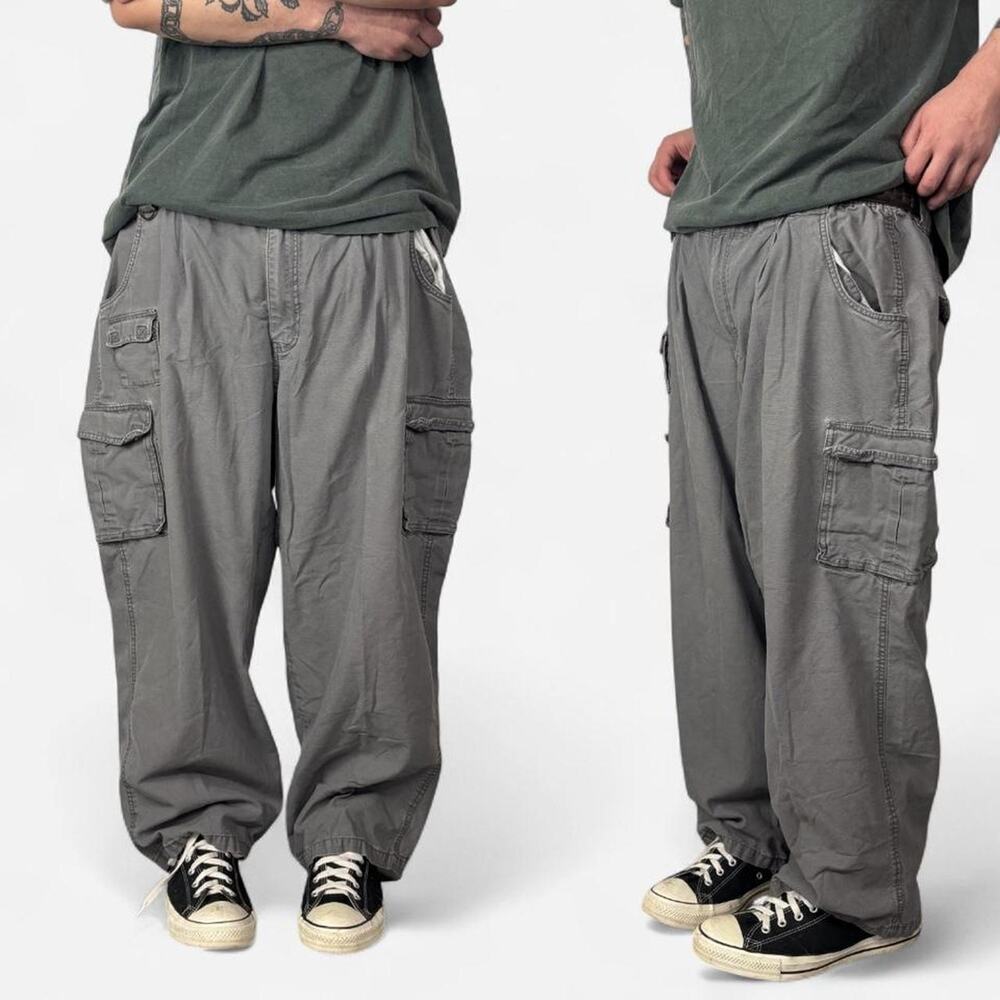 90s Super Baggy Gray Cargo Pants